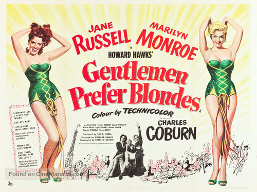 Gentlemen Prefer Blondes - British Movie Poster