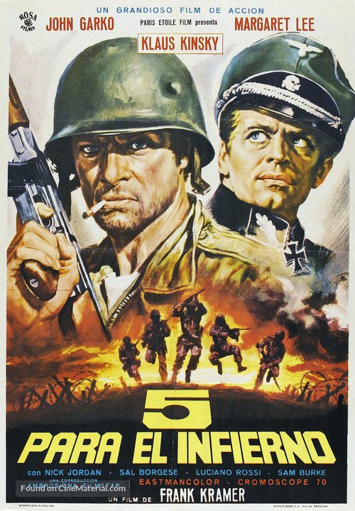 5 per l&#039;inferno - Spanish Movie Poster