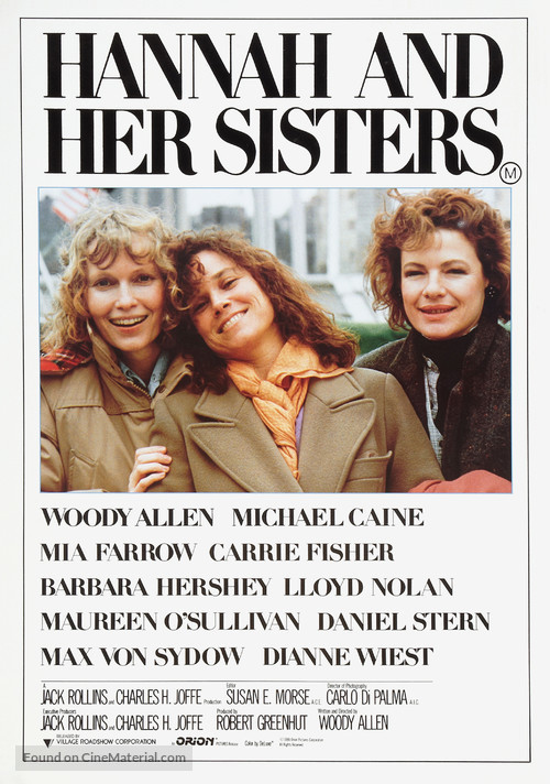 Hannah and Her Sisters - Australian Movie Poster