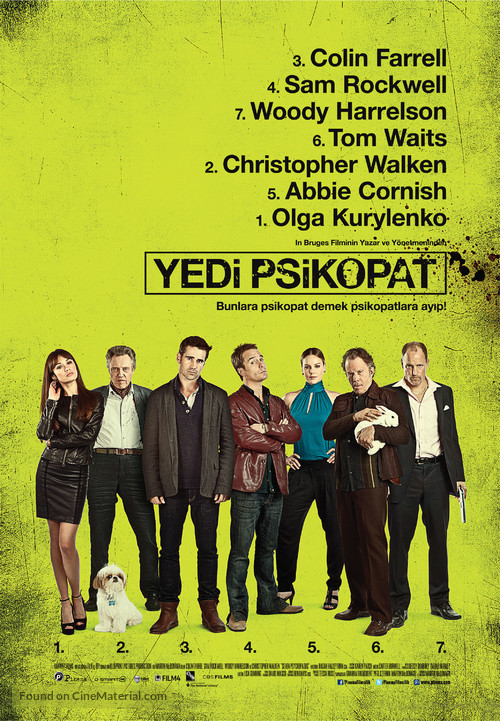 Seven Psychopaths - Turkish Movie Poster