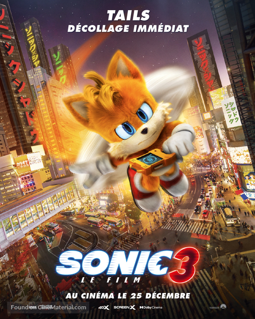 Sonic the Hedgehog 3 - French Movie Poster