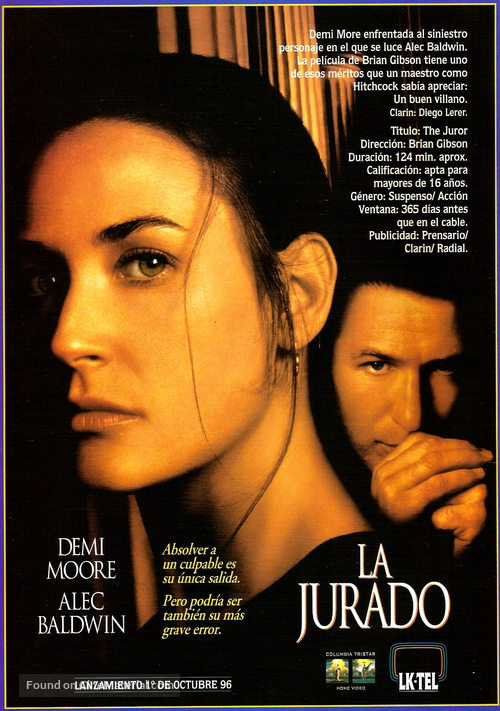 The Juror - Argentinian Movie Cover