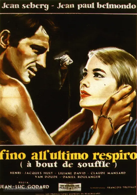 A Bout De Souffle 1960 Italian Movie Poster A Bout De Souffle 1960 Italian Movie Poster