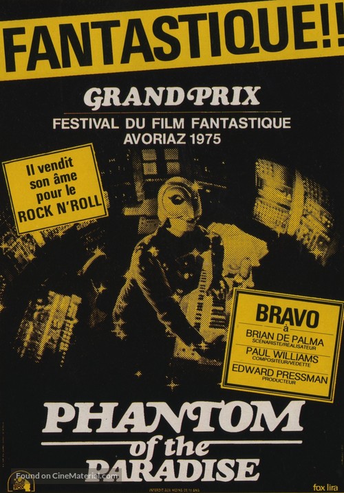 Phantom of the Paradise - French Theatrical movie poster