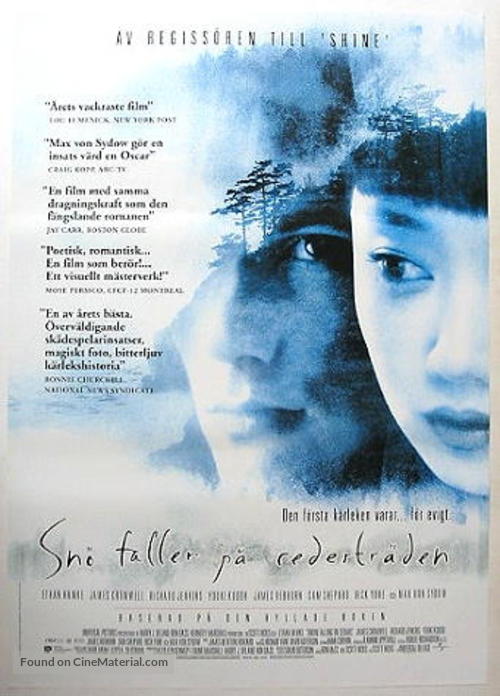 Snow Falling on Cedars - Swedish Movie Poster