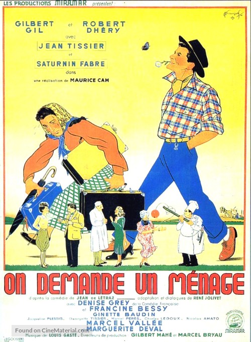 On demande un m&eacute;nage - French Movie Poster