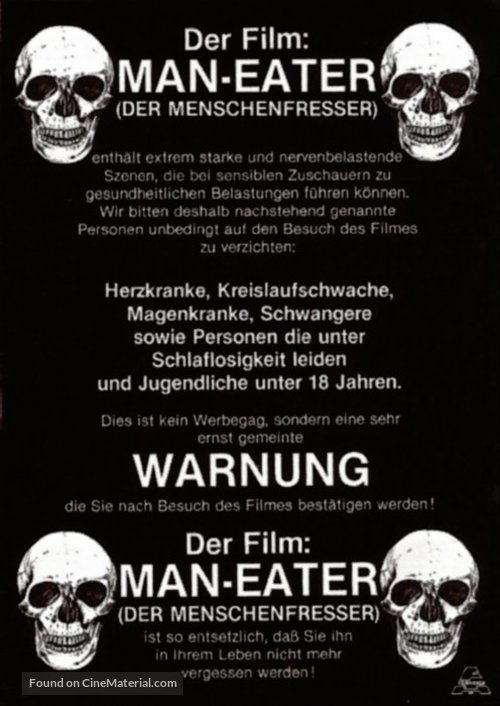 Antropophagus - German Movie Poster