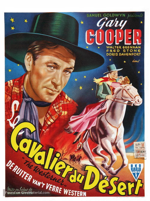 The Westerner - Belgian Movie Poster