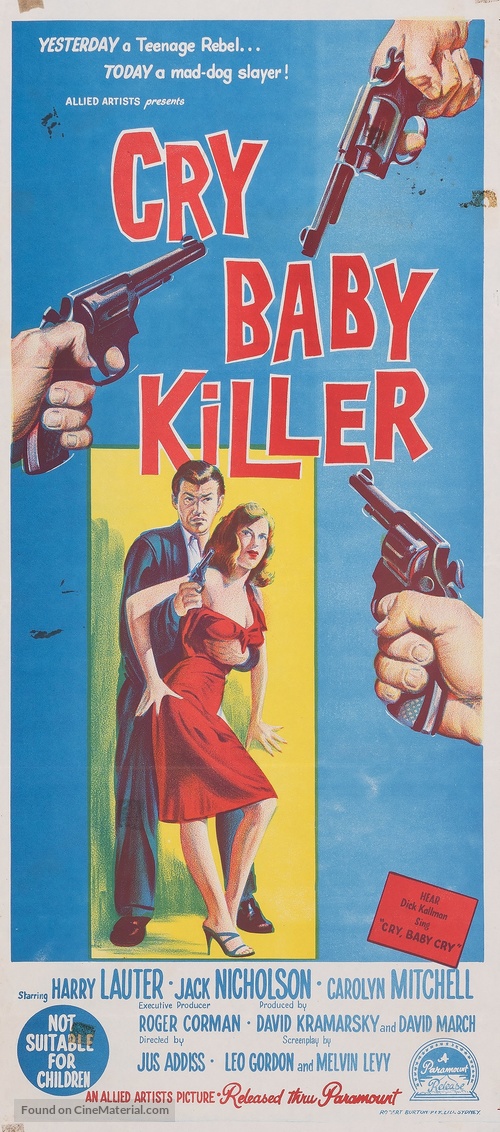 The Cry Baby Killer - Australian Movie Poster