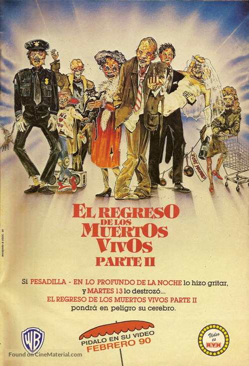 Return of the Living Dead Part II - Argentinian Movie Poster