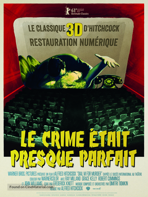 Dial M for Murder - French Re-release movie poster