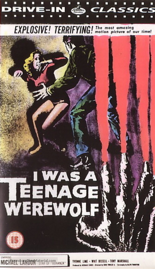 I Was a Teenage Werewolf - British VHS movie cover