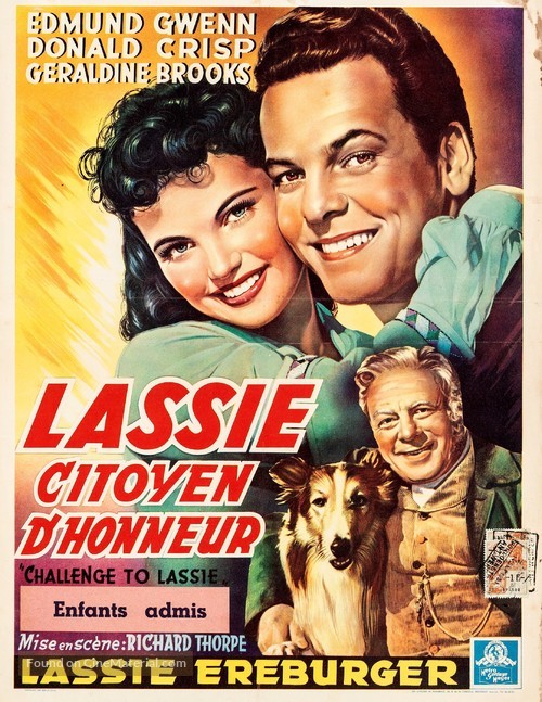 Challenge to Lassie - Belgian Movie Poster