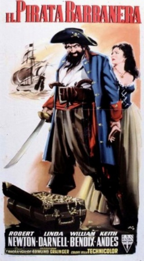 Blackbeard, the Pirate - Italian Movie Poster