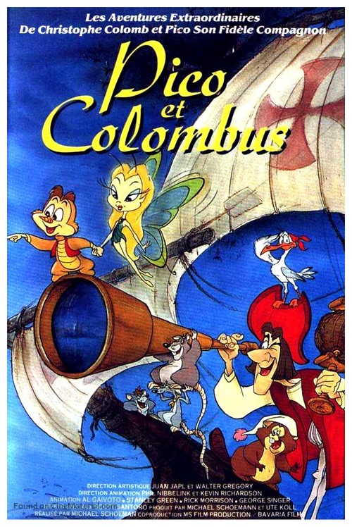 Pico et Columbus : Le Voyage magique - Dessins animés Die-abenteuer-von-pico-und-columbus-french-movie-poster