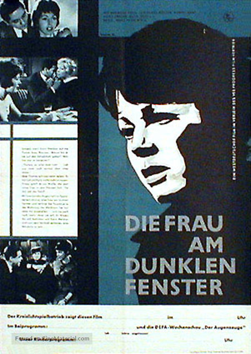 Die Frau am dunklen Fenster - German Movie Poster
