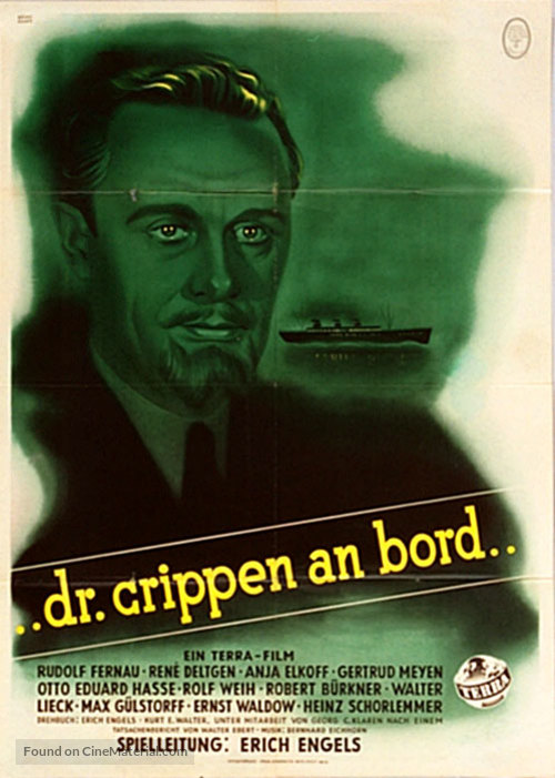 Dr. Crippen an Bord - German Movie Poster