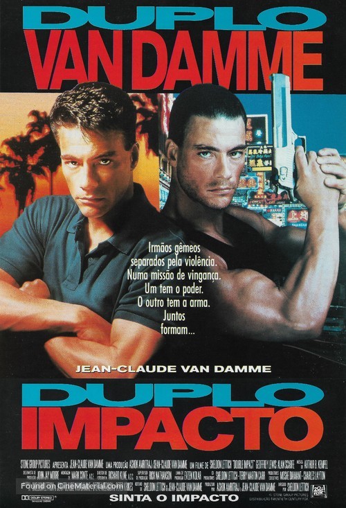 Double Impact - Portuguese Movie Poster