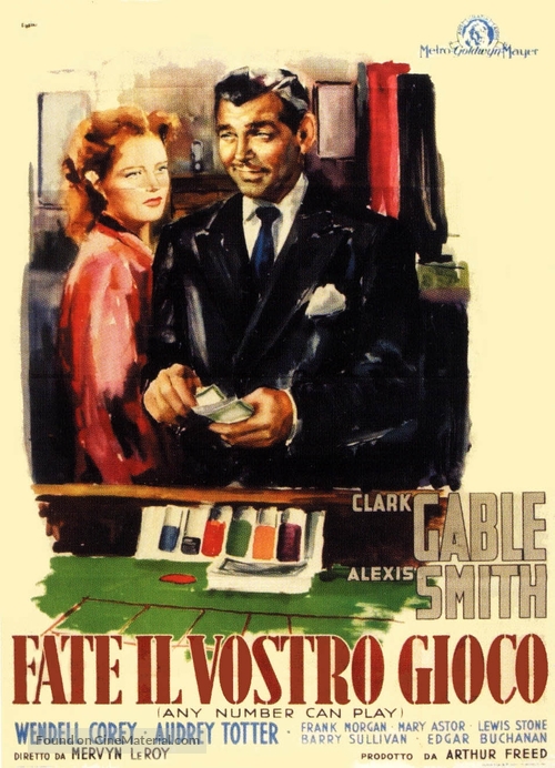 Any Number Can Play - Italian Movie Poster