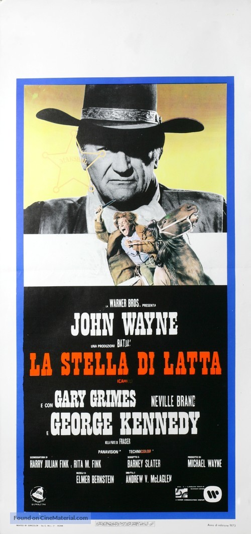 Cahill U.S. Marshal - Italian Movie Poster
