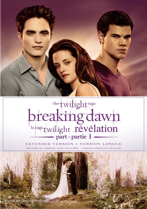 The Twilight Saga: Breaking Dawn - Part 1 - Canadian DVD movie cover