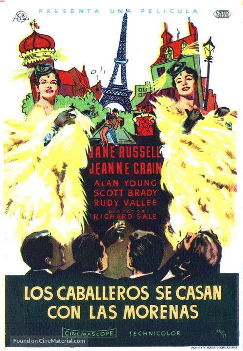 Gentlemen Marry Brunettes - Spanish Movie Poster