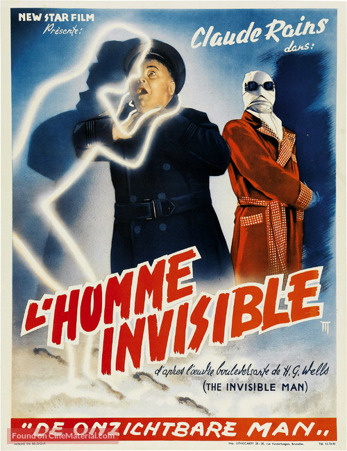 The Invisible Man - Belgian Movie Poster