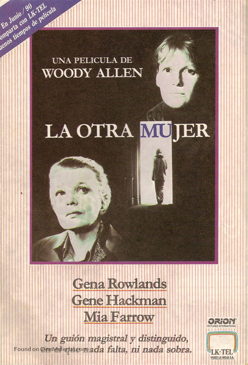 Another Woman - Argentinian Video release movie poster