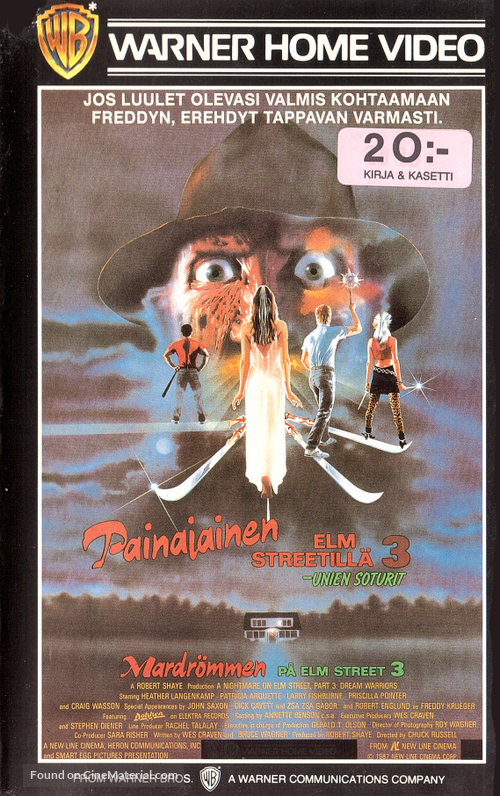 A Nightmare On Elm Street 3: Dream Warriors - Finnish VHS movie cover