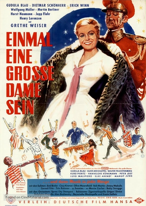 Einmal eine grosse Dame sein - German Movie Poster