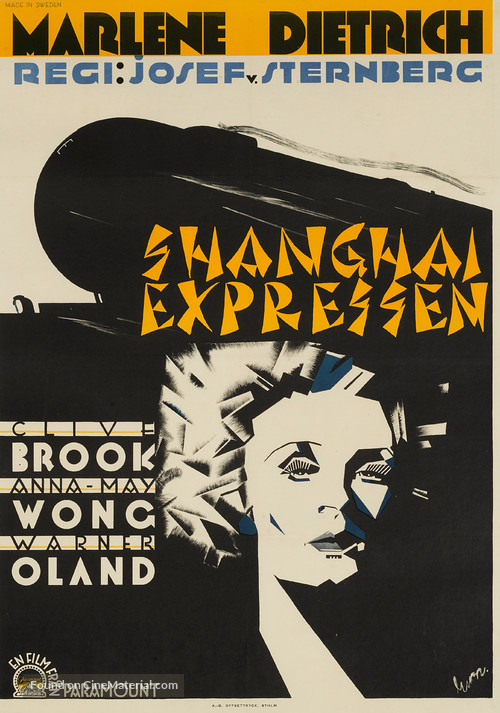 Shanghai Express - Swedish Movie Poster
