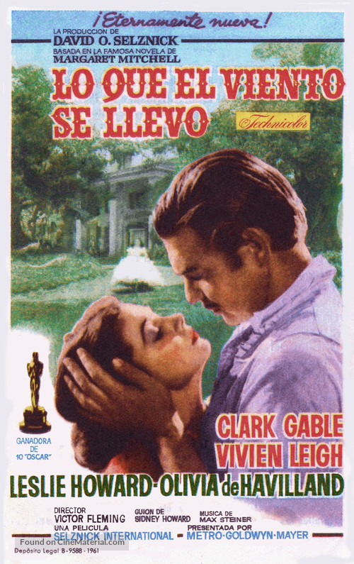 Gone with the Wind - Spanish Movie Poster