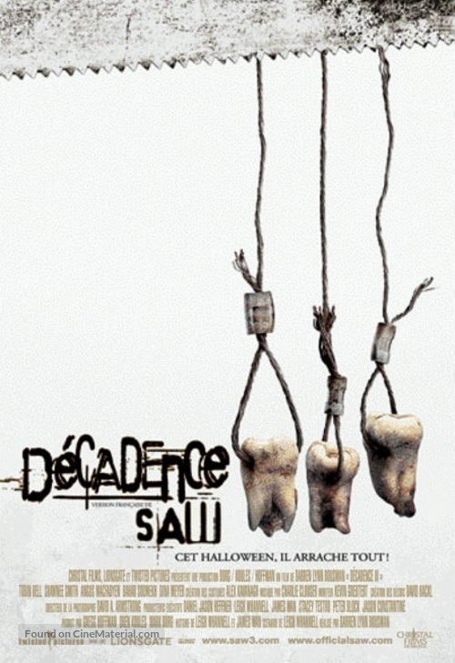 Saw III - Canadian Movie Poster