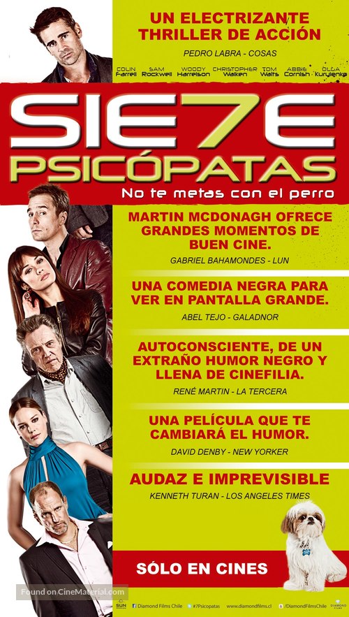 Seven Psychopaths - Chilean Movie Poster