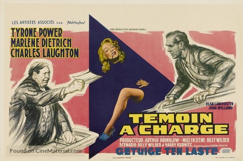 Witness for the Prosecution - Belgian Movie Poster