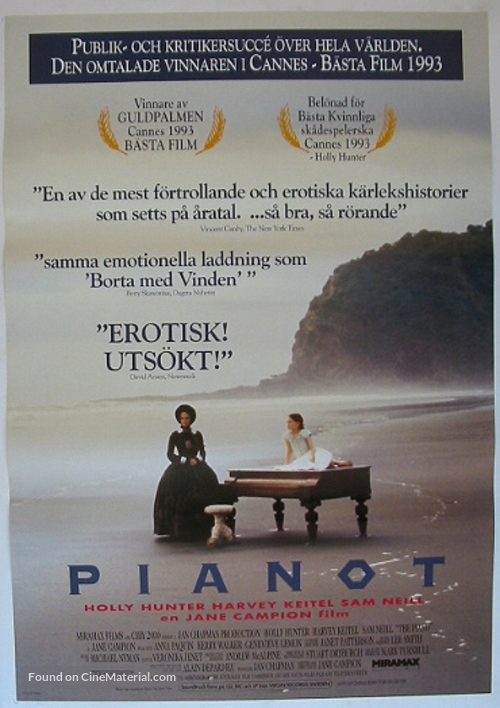 The Piano - Swedish Movie Poster