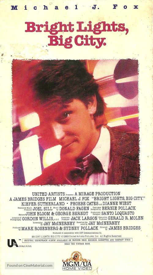 Bright Lights, Big City - VHS movie cover