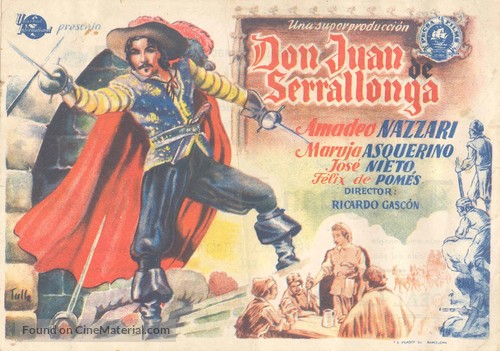 Don Juan de Serrallonga - Spanish Movie Poster