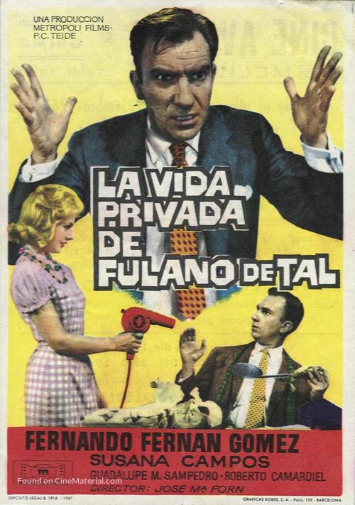 Vida privada de Fulano de Tal, La - Spanish Movie Poster