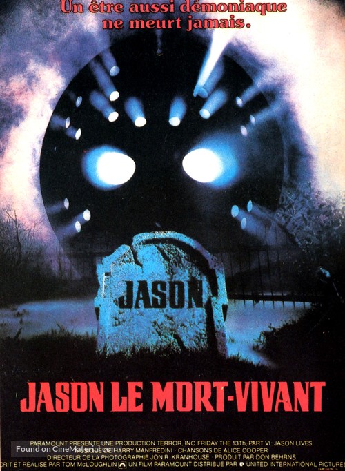 Friday the 13th Part VI: Jason Lives - French Movie Poster