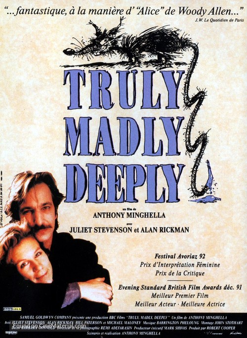 Truly Madly Deeply - French Movie Poster