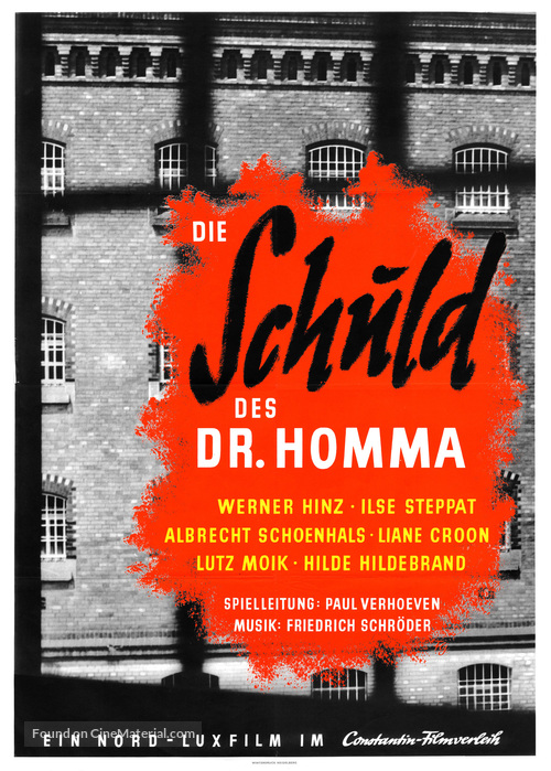 Schuld des Dr. Homma, Die - German Movie Poster