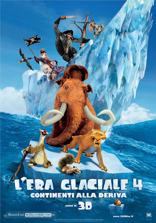 Ice Age: Continental Drift - Italian Movie Poster