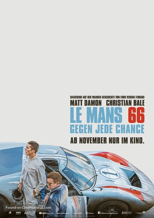 Ford v. Ferrari - German Movie Poster