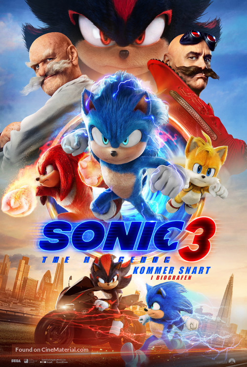 Sonic the Hedgehog 3 - Danish Movie Poster