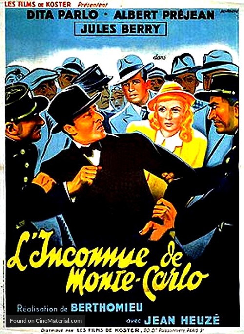 L&#039;inconnue de Monte Carlo - French Movie Poster