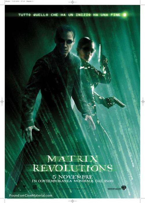 The Matrix Revolutions - Italian Movie Poster