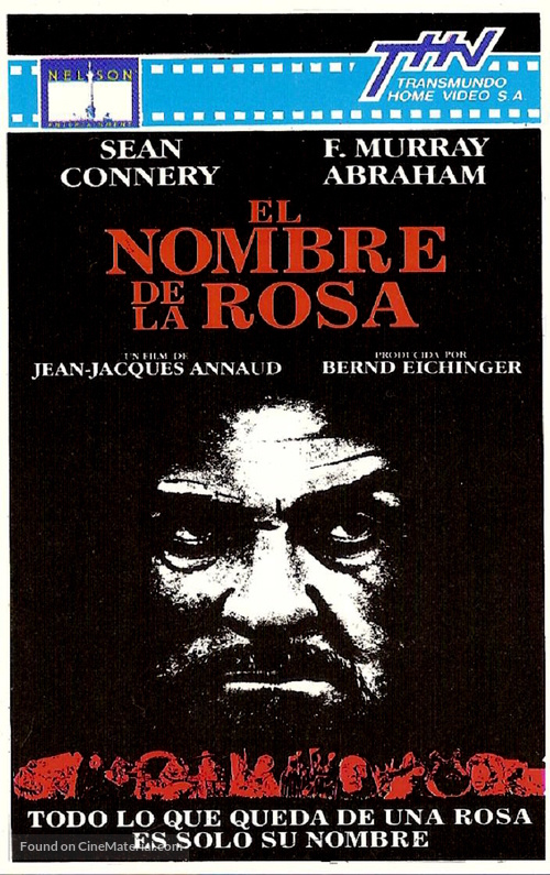 The Name of the Rose - Argentinian VHS movie cover
