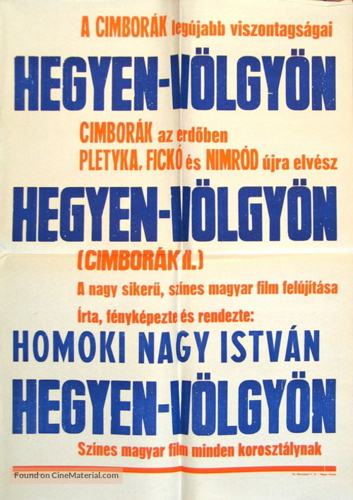 Hegyen - V&ouml;lgy&ouml;n - Hungarian Movie Poster