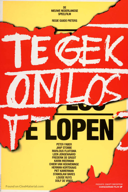 Te Gek Om Los te Lopen - Dutch Movie Poster